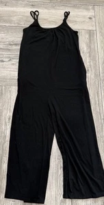Women's Black Sleeveless Wide Leg Romper Size Small Casual Jumpsuit - Picture 1 of 4