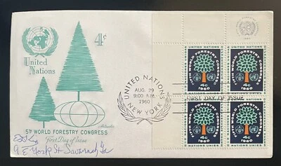 U.N-1960-5TH WORLD FORESTRY CONGRESS-BLOCK OF 4-FDI-J2892 - Image 1 of 2