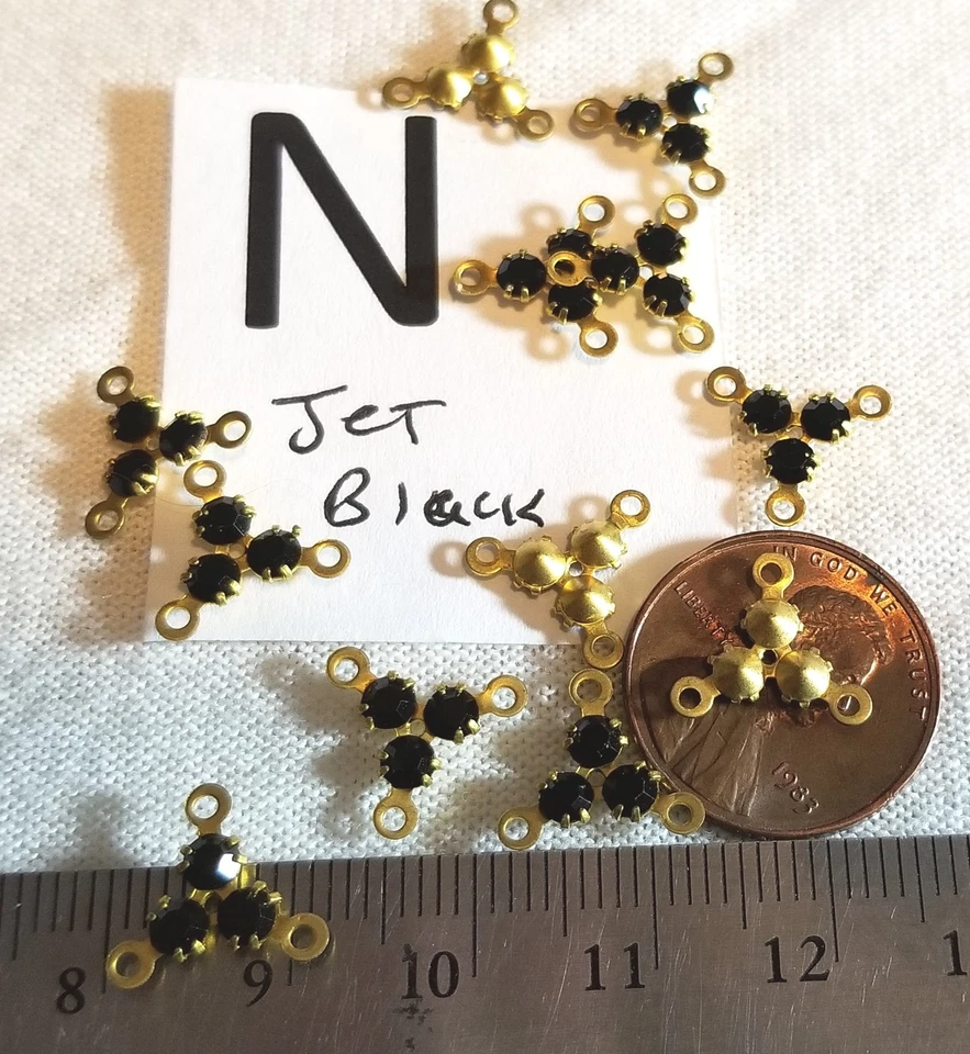 De colección Latón 12x12mm 3 Vías Colgante Gota Swarovski Diamantes de Imitación Conector Joyería 921 Foto 1 de 1