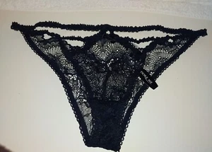 Adore Me NWT Women's Sexy Cheeky Lace "Cut Out" Pattern Panty Black Size XL - Picture 1 of 7