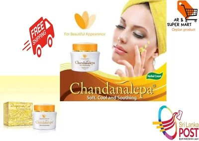 Crema blanqueadora de hierbas ayurvédicas 100 % naturales de sándalo Chandanalepa para piel fresca Foto 1 de 4