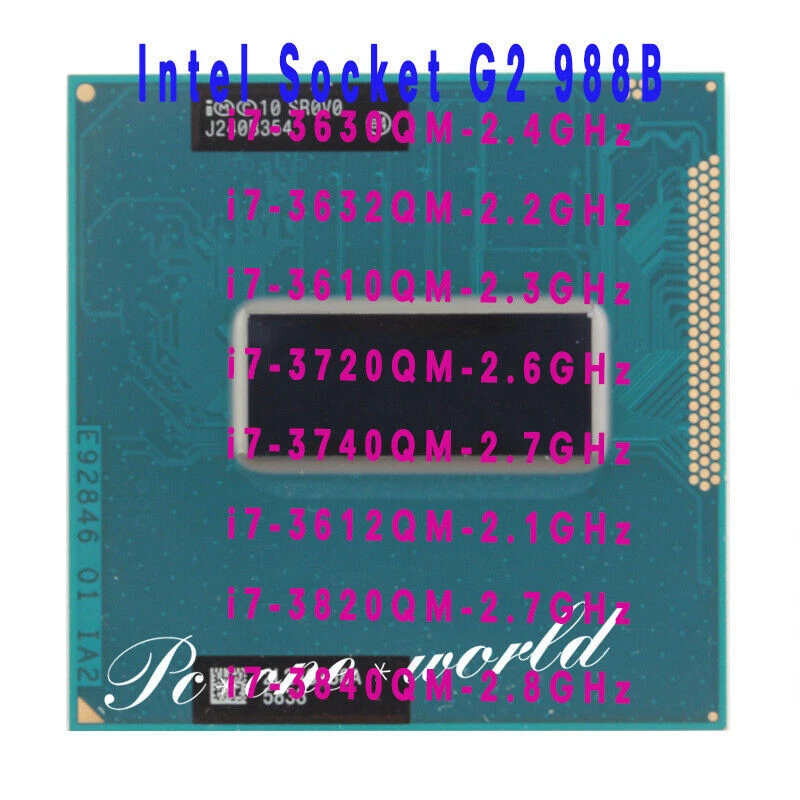 Intel i7 3630QM 3632QM 3610QM 3720QM 3740QM 3612QM 3820QM 3840QM CPU Socket G2 - Image 1 of 1