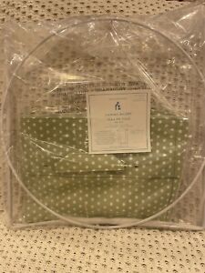 Pottery Barn Brand New Large Canvas Storage Bucket, Green with White Dots,Â 
