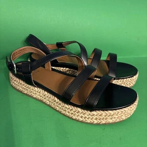 Sandali Naturalizer donna 8,5M peridoto nero ecopelle espadrillas plateau - Foto 1 di 7