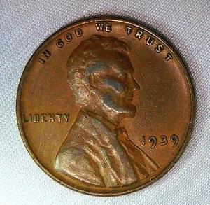 Original 1939-P Lincoln 1c Problem Free EF Nice Planchet Light Toning - Bild 1 von 4