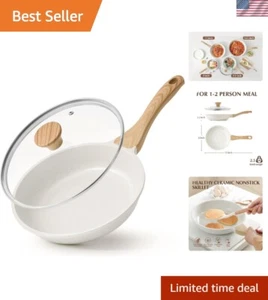 Sartén de cerámica antiadherente segura para horno con tapa de vidrio templado - Elegancia en la cocina - Imagen 1 de 9