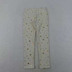 Okie Dokie Pants Girls 6 Off White Gold Stars Fleece Pull On Elastic Casual - Picture 1 of 4