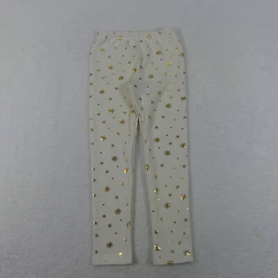 Pantalones Okie Dokie Niñas 6 Off White Gold Stars Polar Pull On Elástico Informal Foto 1 de 4