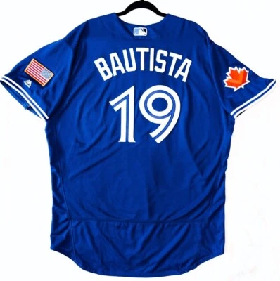 Majestic AUTHENTIC 52 2XL TORONTO BLUE JAYS JOSE BAUTISTA FLEX ON FIELD JERSEY - Image 1 of 4