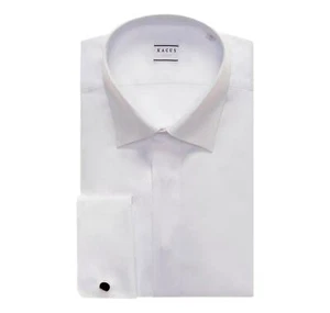 XACUS Camicia Cerimonia Uomo Doppi Polsi Collo italiano Twill Colore Bianco - Foto 1 di 4