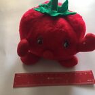 Tomato Vegetable Toy Vintage 2002 Red Stuffed Green Funnel Toy Lovey Cute