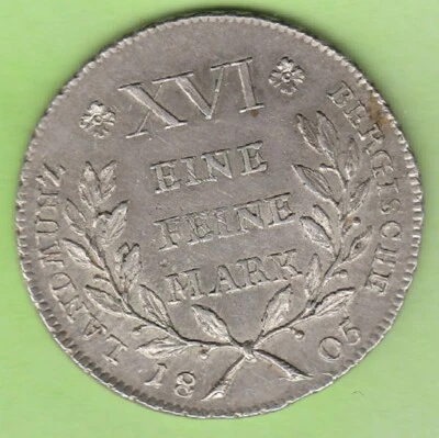 Coin Silver Taler Mountain 1805 Rare Great Condition nswleipzig - Image 1 of 2