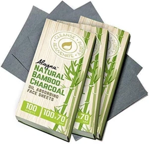 Oil Blotting Sheets for Face Natural Bamboo Charcoal Blotting Paper for Oily Ski - Picture 1 of 12