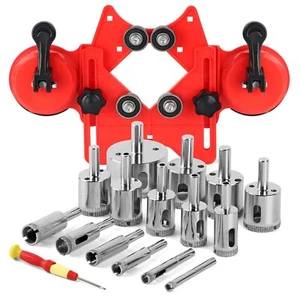 WORKEASE Diamond Hole Saw Kit, 17 Pcs Tile Drill Bits Set with Double Suction... - Picture 1 of 7