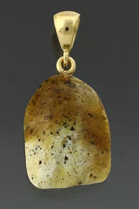 Colgante chapado en oro plateado genuino blanco verdoso ámbar báltico 1,9 g p160519-26 - Imagen 1 de 3