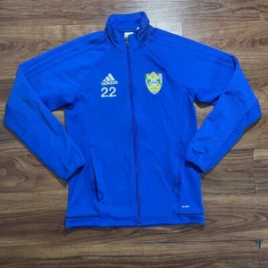 Adidas Climalite Long Sleeve Full Zip Sweater Jacket Blue Men Small - Picture 1 of 12