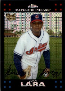 2007 Topps Chrome X-Fractors Cleveland Indians Baseball Card #320 Juan Lara
