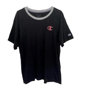Champion Black with Grey Collar T-Shirt Men’s Size XL Short Sleeve - Picture 1 of 5