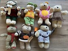 Vintage Starbucks Coffee Bearista Barista Teddy Bear Plush Stuffed Doll Lot Of 7
