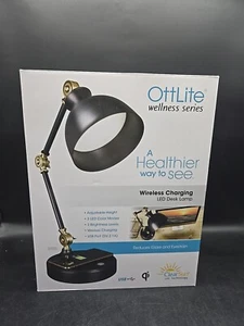 OttLite Wellmess Series LED Desk Lamp with Wireless & USB Charger - Adjustable - Picture 1 of 14