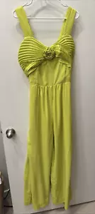 SCHÖN! Boston Proper Größe 12 Jumpsuit Rosette Anlass Limettengrün - Bild 1 von 4