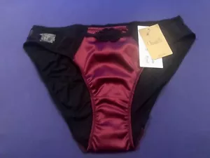 CHANTELLE Palazzo Brazilian Brief Black Cassis Cherry XS Extra Small 36 BNWT - Picture 1 of 7