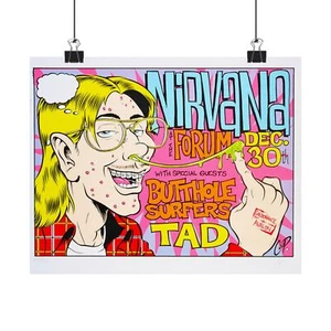 Nirvana Butthole Surfers TAD 12/30/93 reprint concert poster different sizes - Picture 1 of 25