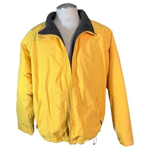 Lands End Polartec Yellow Jacket Mens Size XL Zip Up Parka Fleece Lined Coat - Picture 1 of 10