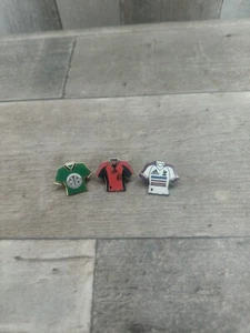 Vtg Lot Of 3 PINS PIN FOOTBALL SOCCER Jersey Shape Adidas  - Picture 1 of 3