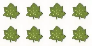 Green Leaf Felt Patch Cut out Iron on Sew on (1 1/4" in) Lot of 4 - Picture 1 of 2