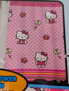2013 Sanrio Hello Kitty Pink Dot Butterfly Garden Shower Curtain Fabric 70x 72 - Picture 1 of 4