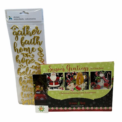 Leanin’ Tree 20 Card Assortment Seasons Greetings w/ Stickers & Bookmark  - Image 1 of 4