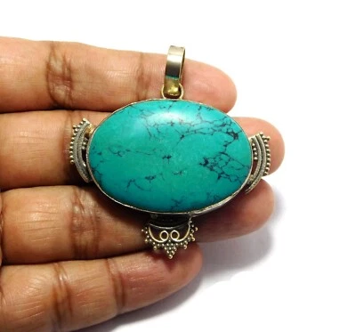 Ciondoli turchesi in argento sterling 925 placcato alla moda gioielli fatti a... - Immagine 1 di 3