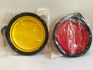 Comsun Collapsible Pet Travel Bowls With Carabiner Clip - Set Of 2 - Picture 1 of 2