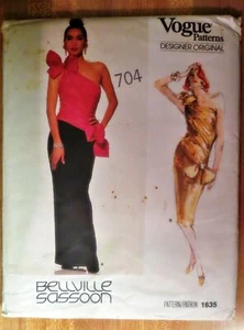 Vtg 1985 Bellville Sassoon Vogue Pattern 1635 Designer Originals Dress Size 12 - Picture 1 of 2