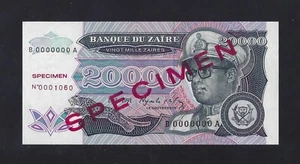 ZAIRE 20000 ZAIRES 1991 P-39s UNC SPECIMEN CONGO BELGIUM - Bild 1 von 2