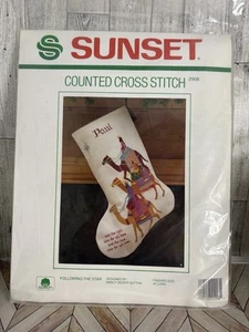 Sunset Counted Cross Stitch Following the Star 18"Long Stocking Nancy G Sutton - Picture 1 of 2