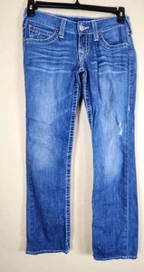 True Religion Damen Gr. 27 Straight Leg Jeans U Pattentaschen Y2K Low Rise - Bild 1 von 12