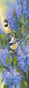 KÜKEN & BLAU FLIEDER BLUMEN, FEEN, BLUMEN, HUNDE, VÖGEL-LESEZEICHEN-MIT QUASTE - Bild 1 von 1