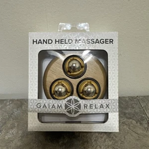 Gaiam Relax Wood Hand-Held Massager – 3.25 Inch Stress Relief Tool NEW - Picture 1 of 3
