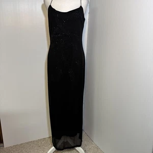 Vestido sin Mangas Vintage Años 90 Y2k IZ Byer Negro Adornado Fiesta Gótico Bruja Gótico M - Imagen 1 de 8
