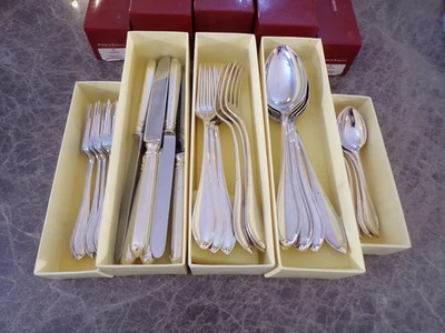 Robbe & Berking Modell NAVETTE Menübesteck 6 Personen 30 Teile Silber 90er TOP ! - Bild 1 von 4