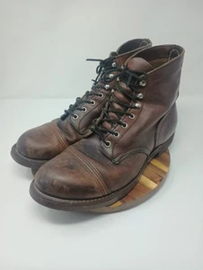 💫Red Wing Men's 10 E2 8111 Iron Ranger Boots Brown Leather Worn Made In USA - Picture 1 of 12