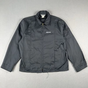 Vintage 70s Sears Jacket Men’s Gray Full Zip Mechanic Workwear Logo Embroiderd - Picture 1 of 23