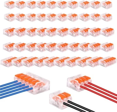 MARKENLOS Elektriker-Kabelverbinder 100 Stk – 45×2‑pol, 35×3‑pol, 20×5‑pol Löser