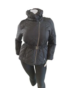 Attention Women's Belted Black Puffer Jacket Size Medium - Picture 1 of 18