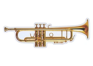 *NEW* Aim gifts brand music brass trumpet die cut fridge magnet free postage - Imagen 1 de 4