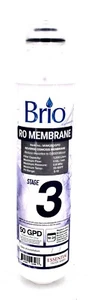 Brio R0 Membrane Stage 3 Filter Cartridge,50 GPD,#MIMQ50GPD,White,Plastic - Picture 1 of 3