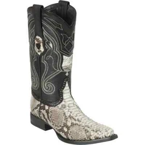 WILD WEST NATURAL GENUINE PYTHON SNAKE SNIP TOE WESTERN COWBOY BOOT EE 2945749 - Picture 1 of 2
