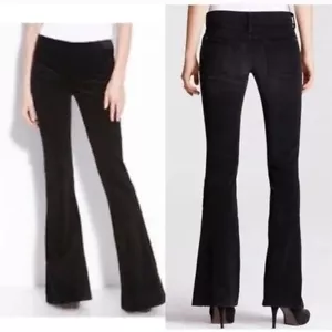 VINCE Womens Black Flare Corduroy Pants Size 31 Casual Boho - Picture 1 of 15